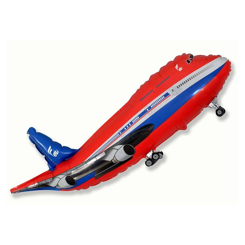 Balon foliowy 24" FX - "Samolot" (czerwony) - 61 cm