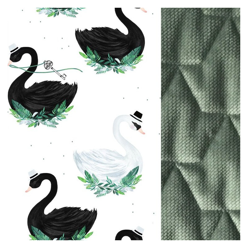  Poduszka Angel's Wings Velvet - Jungle swan, khaki - La Millou