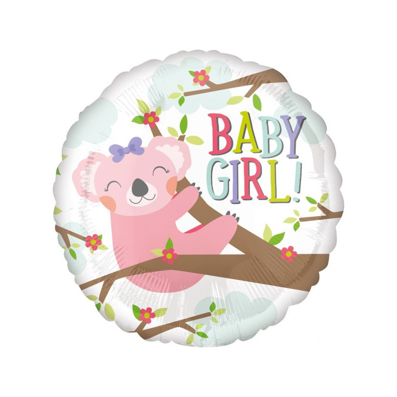 Balon Baby Girl na Narodziny Dziewczynki - Koala 43 cm
