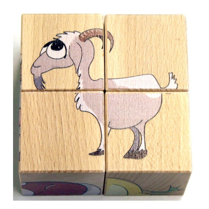 Układanka Zwierzątka, 4 klocki