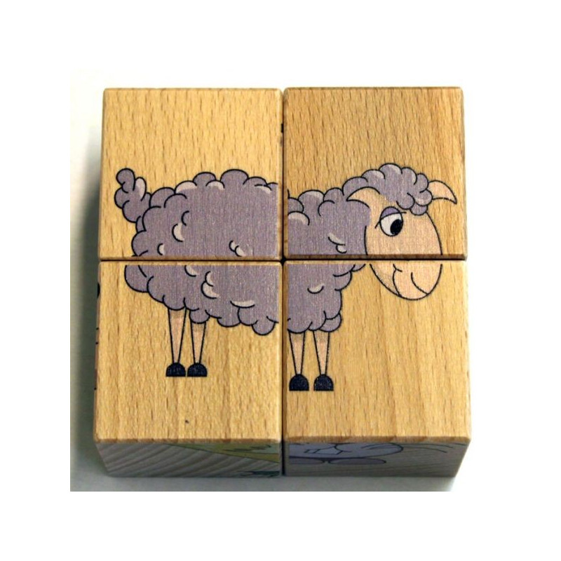 Układanka Zwierzątka, 4 klocki