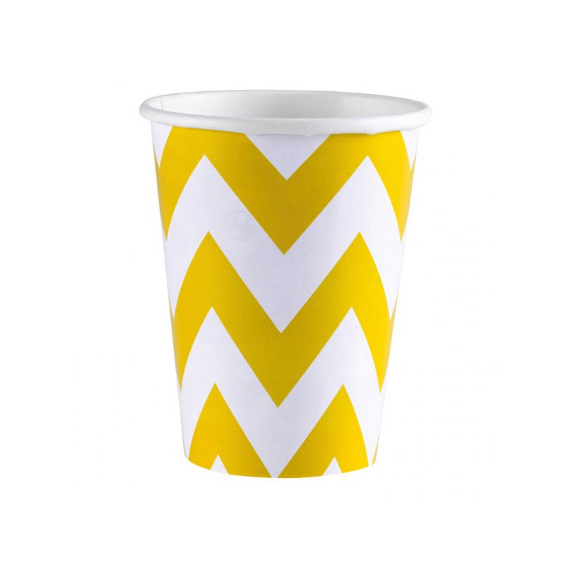8 słonecznych kubeczków na urodziny Chevron 266 ml