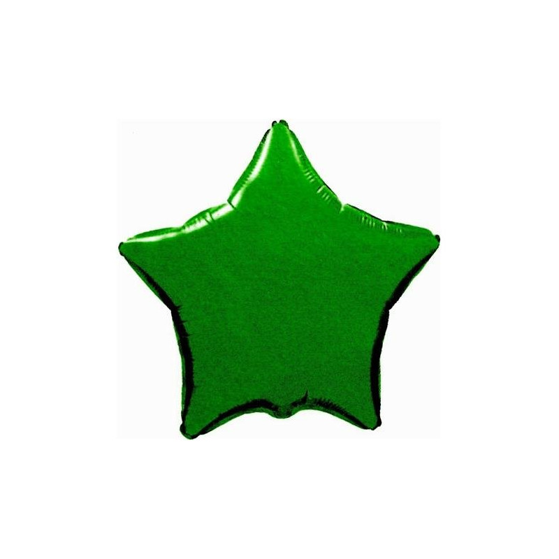 Balon foliowy gwiazda zielona 18" napełniony helem