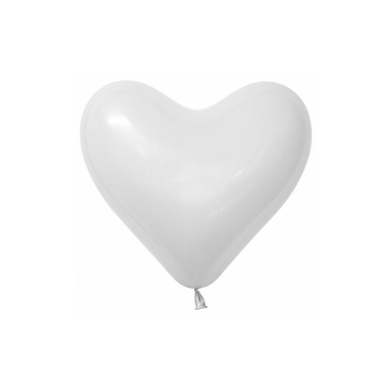 Białe Balony w kształcie serca 30 cm - na Wesele