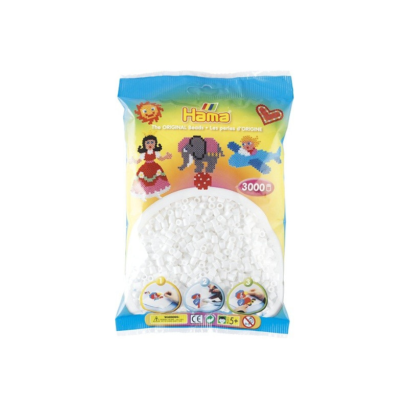 Hama Midi - koraliki białe