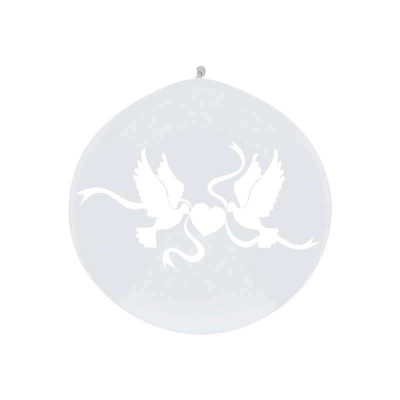 Wielki Balon GOŁĄBKI 1m - nadruk przeźroczysty