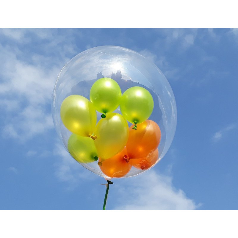 Balon z piórkami - transparentny - Dekoracje Ślubne Kraków