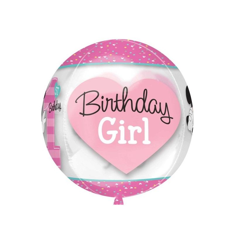 Myszka Minnie Balon Orbz - 1 urodziny Nadruk z 4 stron