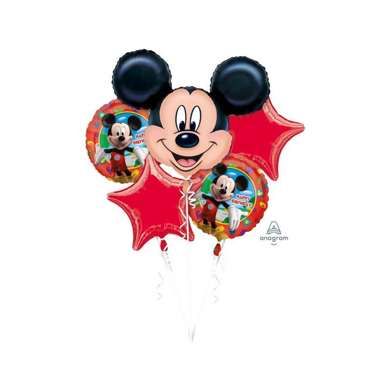 Bukiet balonów foliowych Myszka Mickey - Zestaw 5 balonów