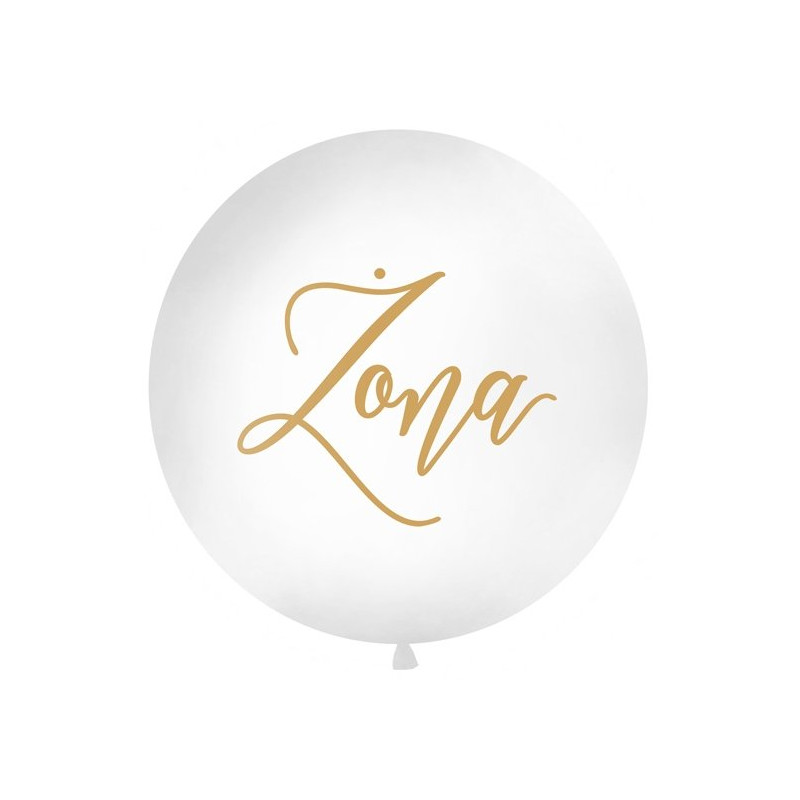Balon Ślubny - złoty napis 'Żona' - średnica 100 cm