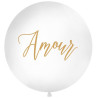 Balon 1 m ze złotym nadrukiem 'Amour' - biały
