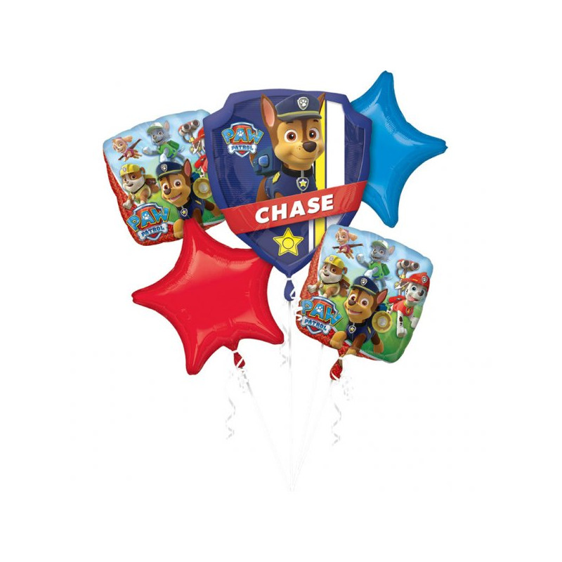 Bukiet balonów foliowych Psi patrol 1 x (63cm x68cm) 2 x 43cm 2 x 48cm
