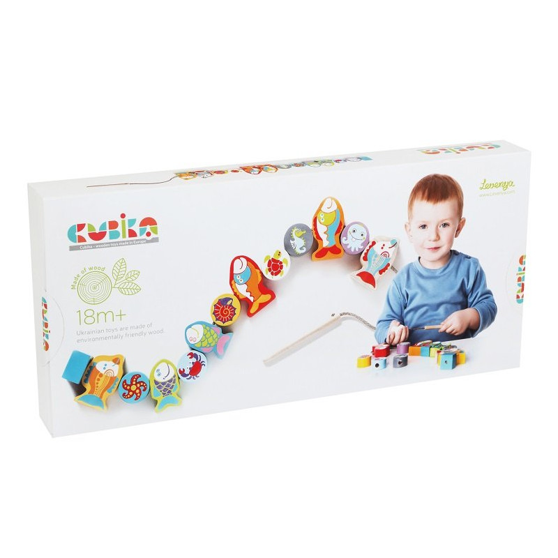 Cubika Nawlekane drewniane rybki