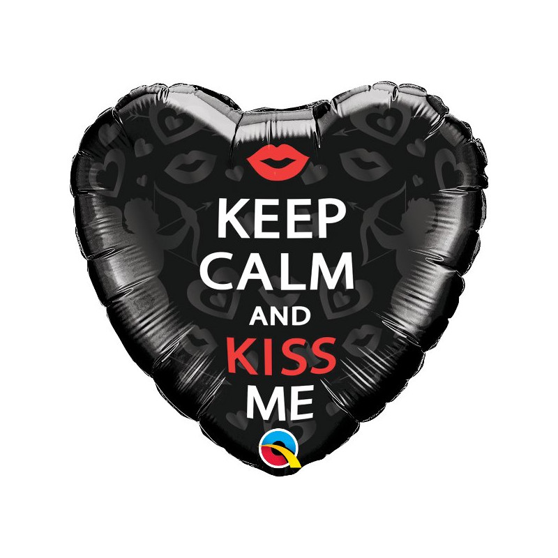 Balon Serce Keep Calm And Kiss Me - 46 cm
