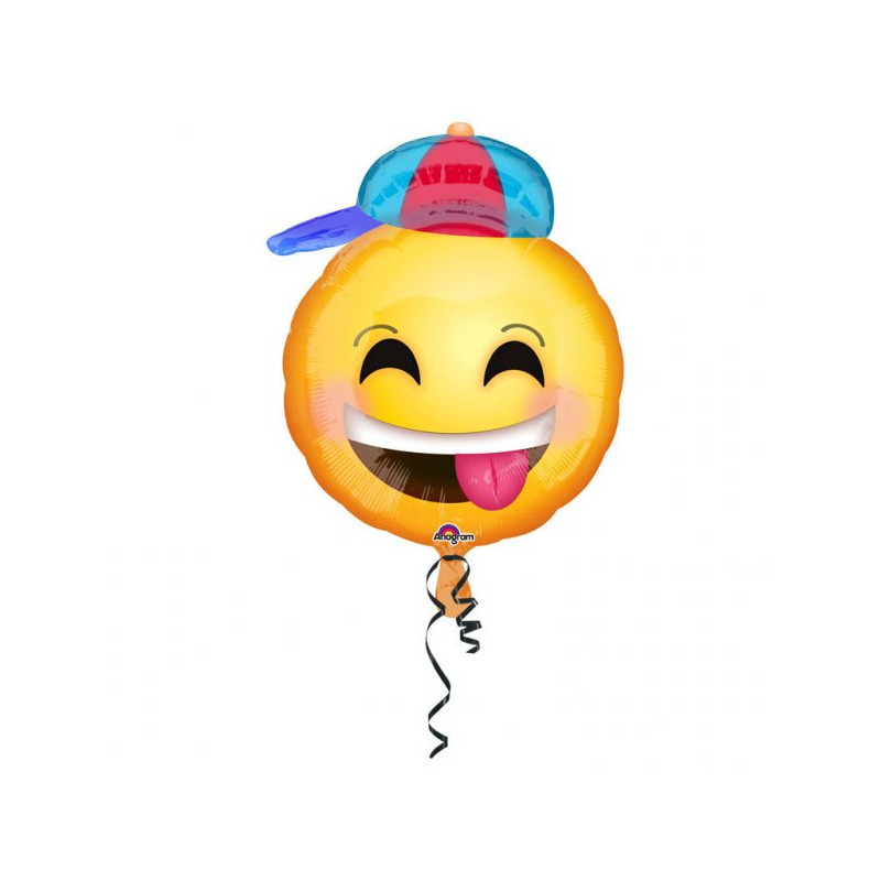 Balon Emotikon Uśmiech Czapeczka - 43 x 50 cm