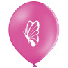 Balon Motyl - Biały motyl na różowym tle - 11 cali