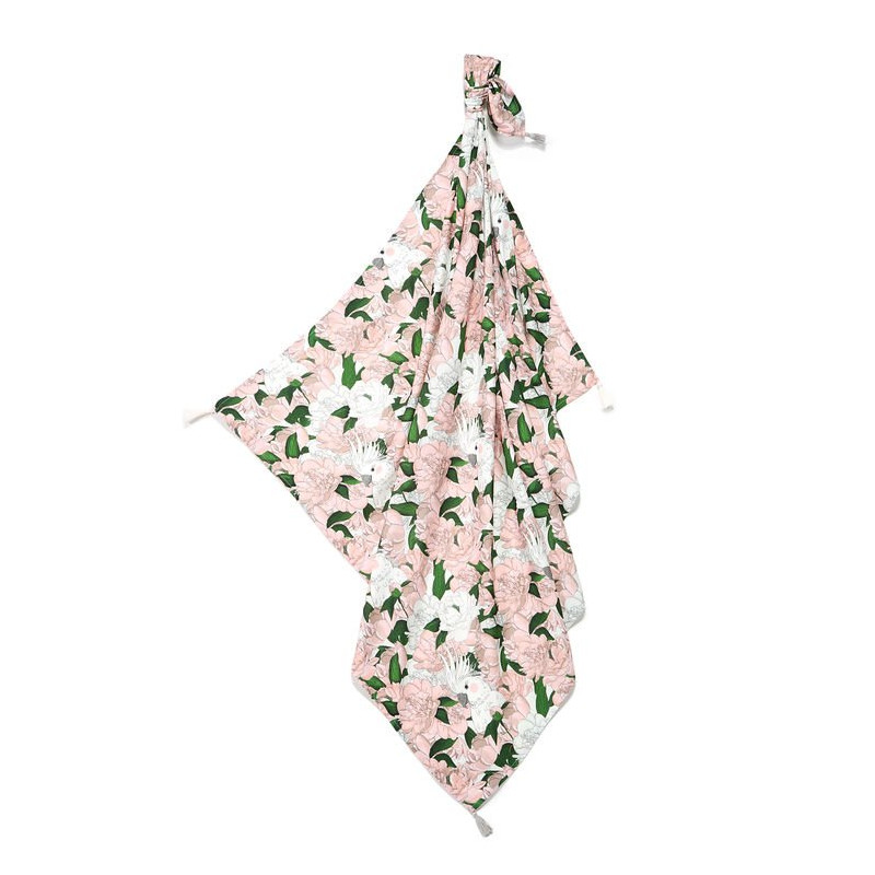 Bambusowy otulacz King Size - Lady Peony, fringe