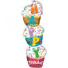 Balon SuperShape - Babeczki "Happy Birthday" -  33 x 104 cm