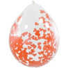Balony z konfetti: czerwone serduszka