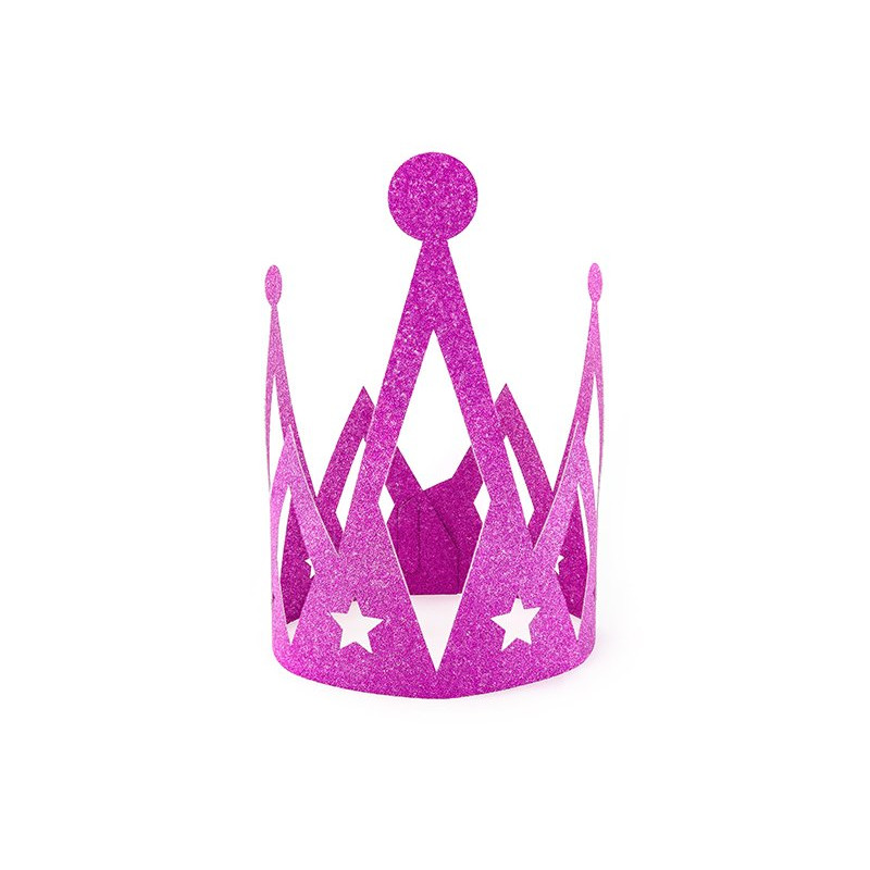 Korona Princess - Ciemny Róż - Brokatowa