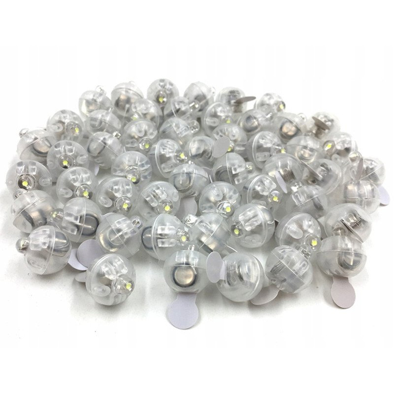 Diody LED do balonów - Białe - 100 sztuk