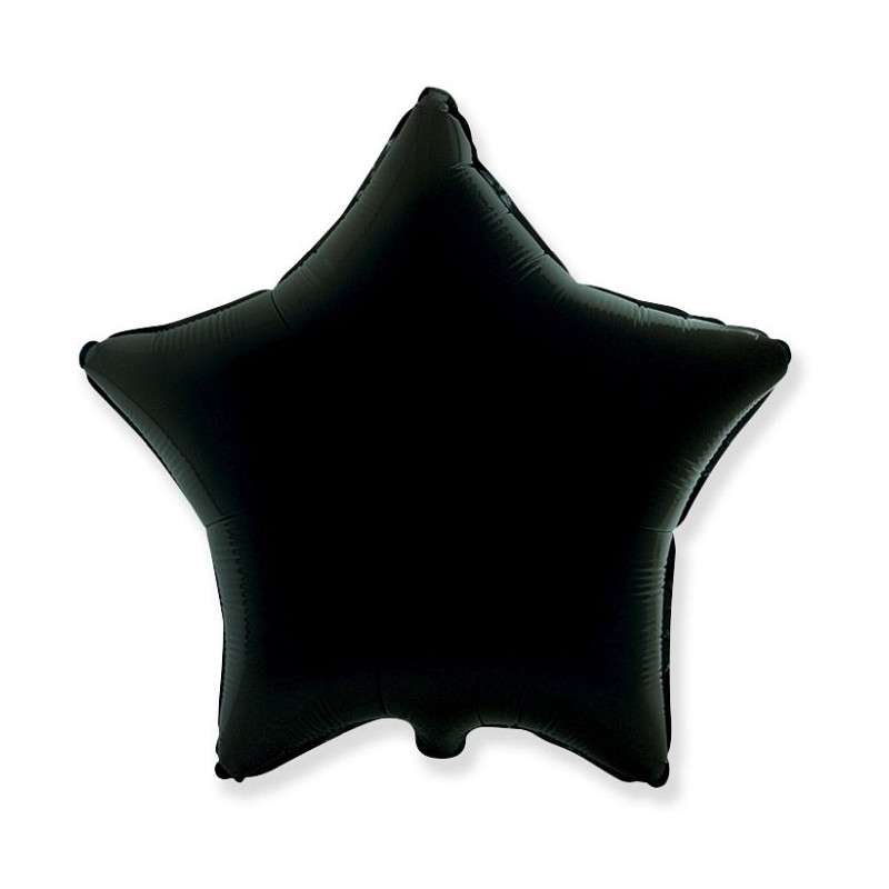 Balon czarna gwiazdka, foliowy 18 cali
