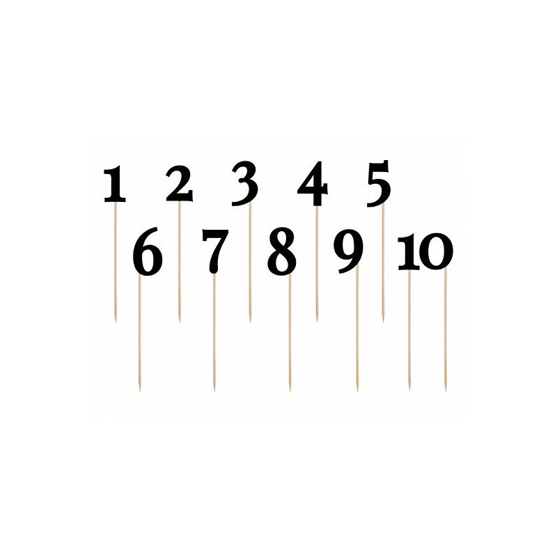 Zestaw topperów z cyframi / Numerki na stół - czarny - 26,5 cm