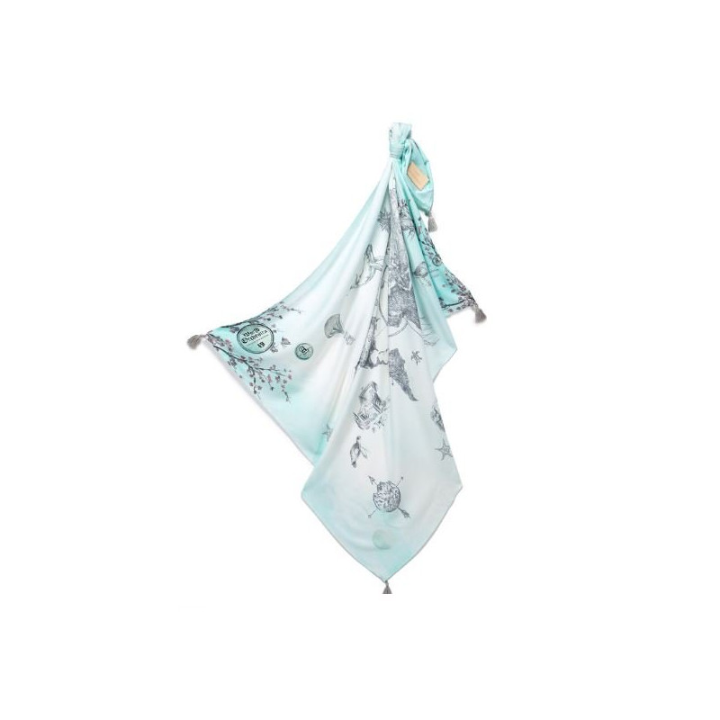 Bambusowy otulacz King Size, World Orchiestra - light tourquise, La Millou