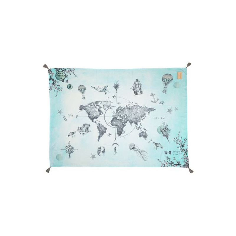 Bambusowy otulacz King Size, World Orchiestra - light tourquise, La Millou