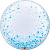 Deco Bubble Blue Confetti Dots Qualatex - 61 cm