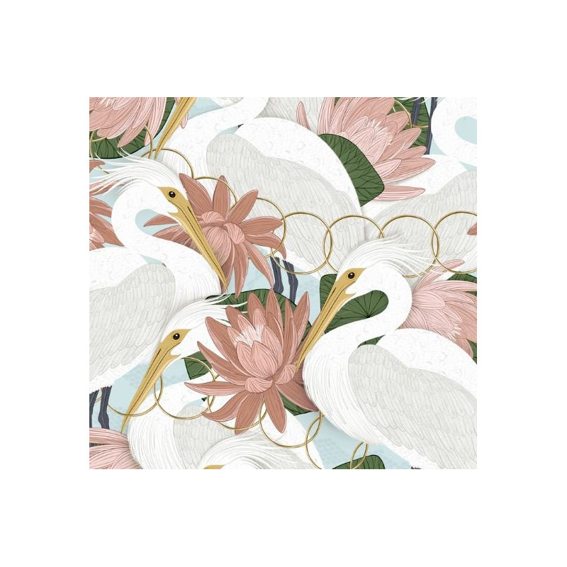 Narzutka przedszkolaka Velvet, Heron in a Pink Lotus, Papaya, La Millou