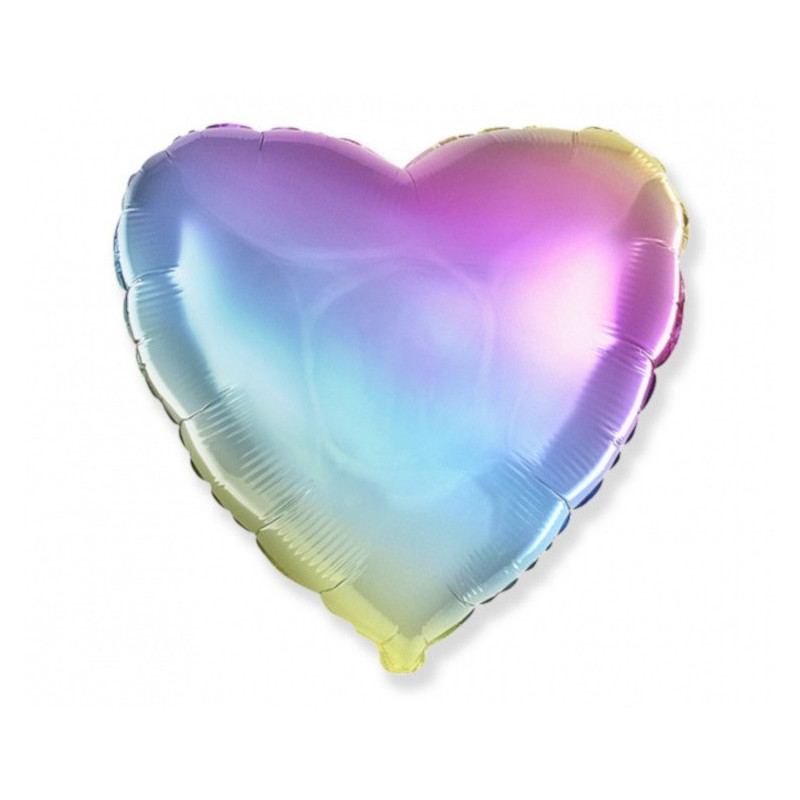 Duży balon Serce - Jumbo - tęczowy miks - 79 cm