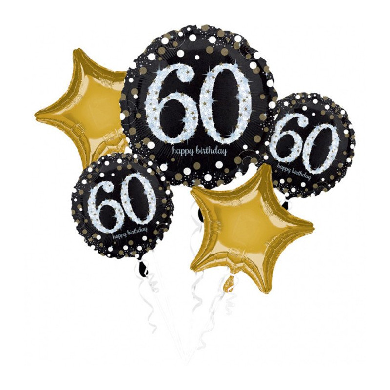 Bukiet balonów foliowych na 60 urodziny