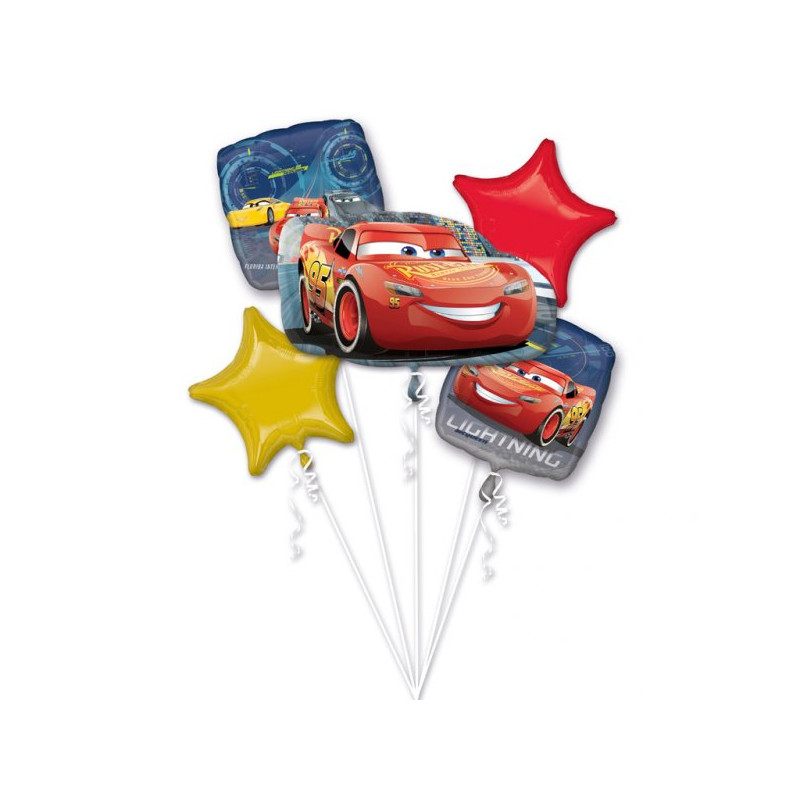 Bukiet balonów foliowych "Lightning McQueen" - 5 balonów