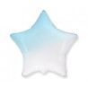 Balon foliowy gwiazda - biało-błękitne ombre - 18' (45 cm)