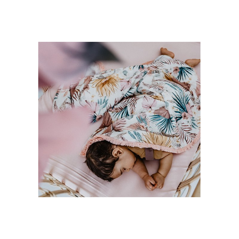 Bambusowy otulacz, king size, okrągły - Wild Blossom