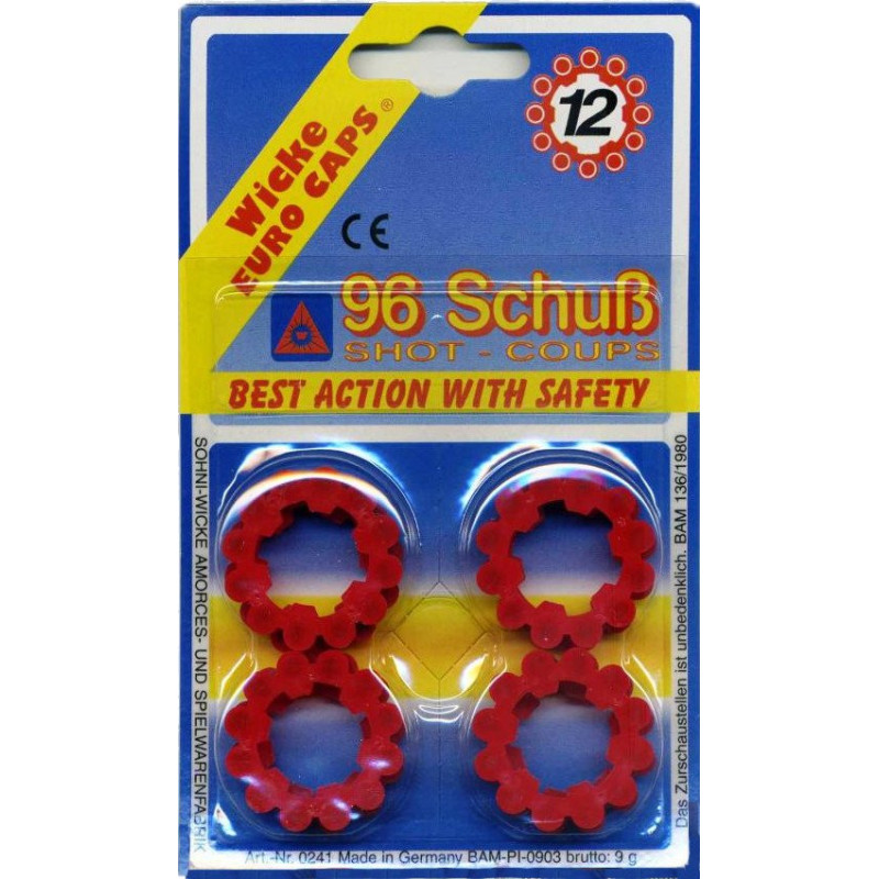 Kapiszony do pistoletu 12-ki - Wicke - 96 strzałów