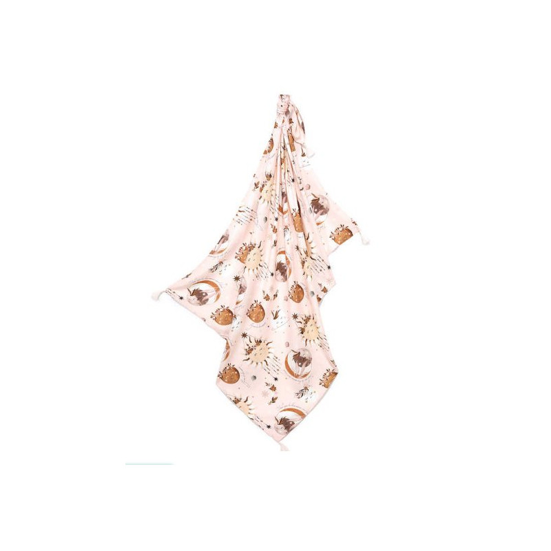 Otulacz Bambusowy Fringe, By Whatannawears - Fly me to the Moon Nude, La Millou