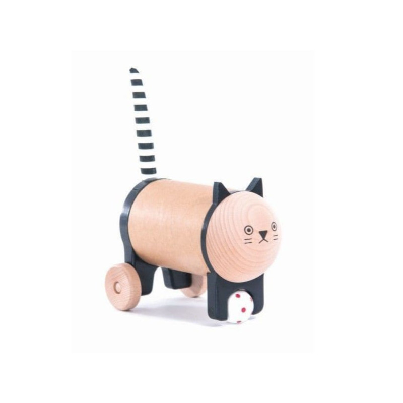 Bajo 22910 - Drewniany Kotek Skrytka do ciągnięcia