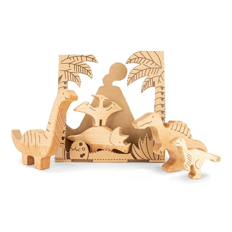 Bajo 25210 - Bajosaurs - zestaw drewnianych dinozaurów