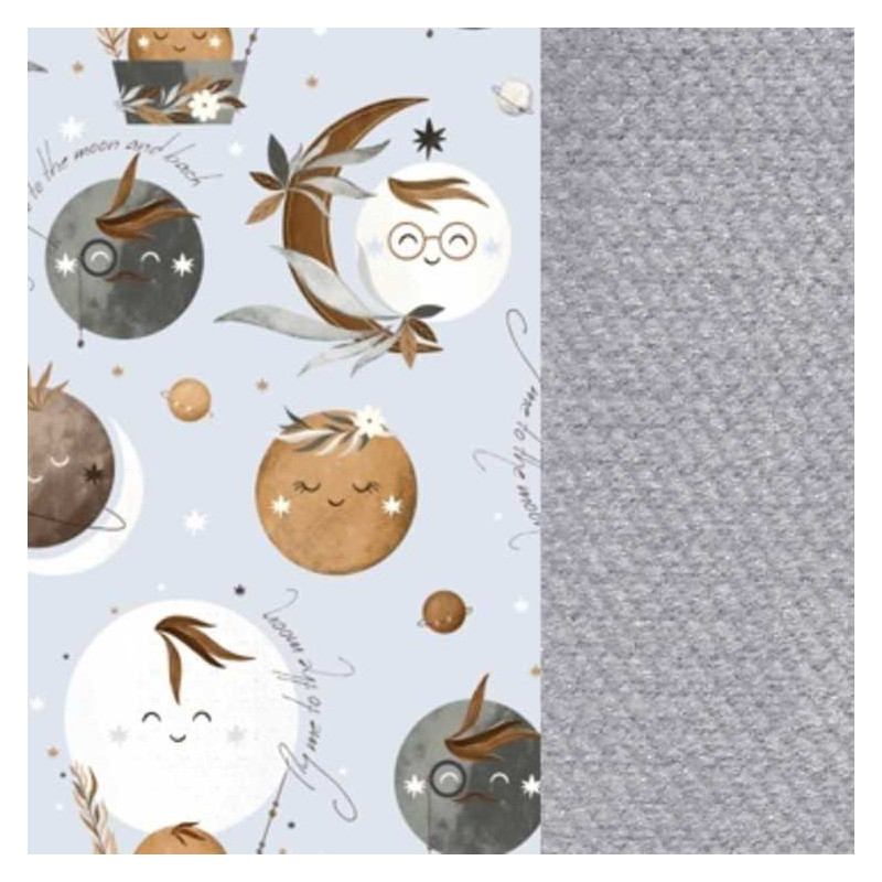 Kocyk do fotelika, Fly me to the moon sky, velvet dark grey