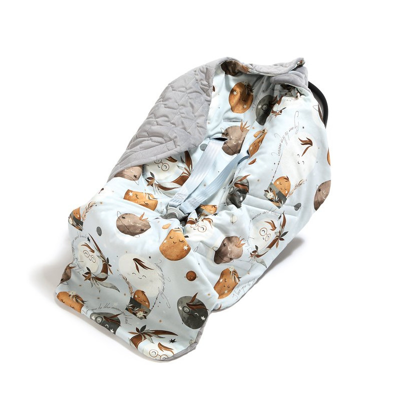 Kocyk do fotelika, Fly me to the moon sky, velvet dark grey