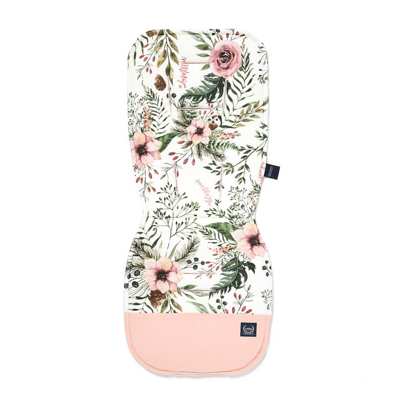 Stroller Pad Organic Jersey, Wild Blossom, Powder Pink