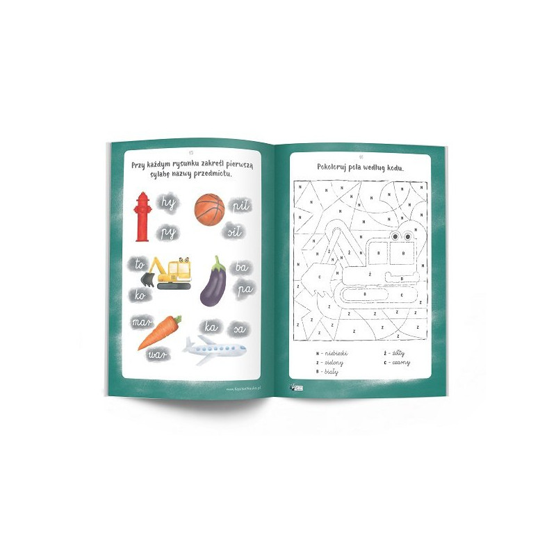 Rysuję i zgaduję z koparką Barbarką, zadania 5-6lat