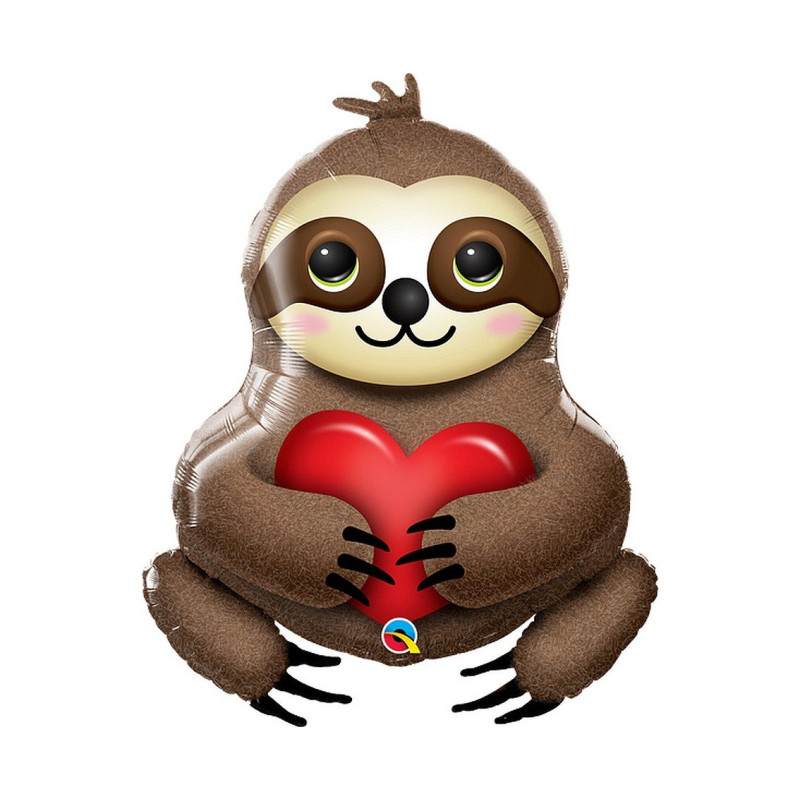 Balon foliowy -  Leniwiec z  sercem -  99 cm