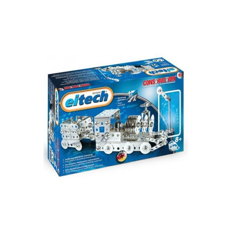 Metalowe klocki Eitech, pociąg z wagonikiem