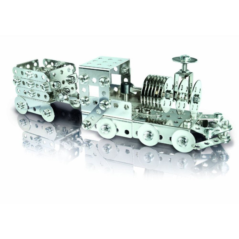 Metalowe klocki Eitech, pociąg z wagonikiem