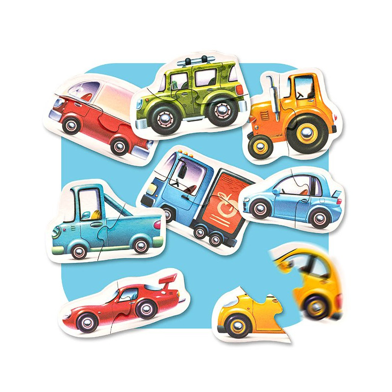 Zestaw puzzli dwuelementowych, Puzzlika, Auta