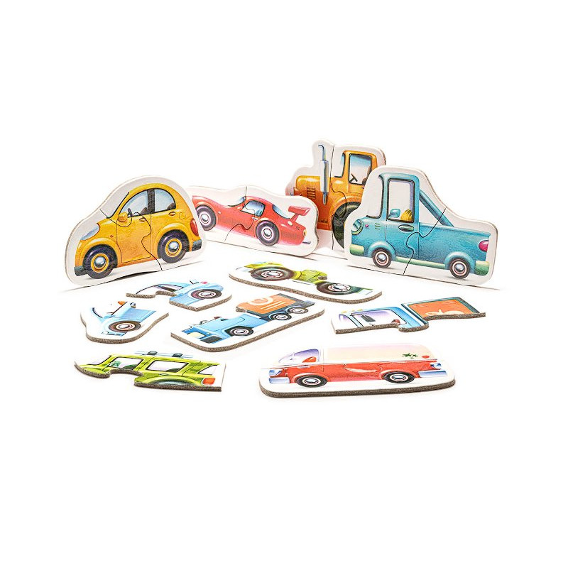 Zestaw puzzli dwuelementowych, Puzzlika, Auta
