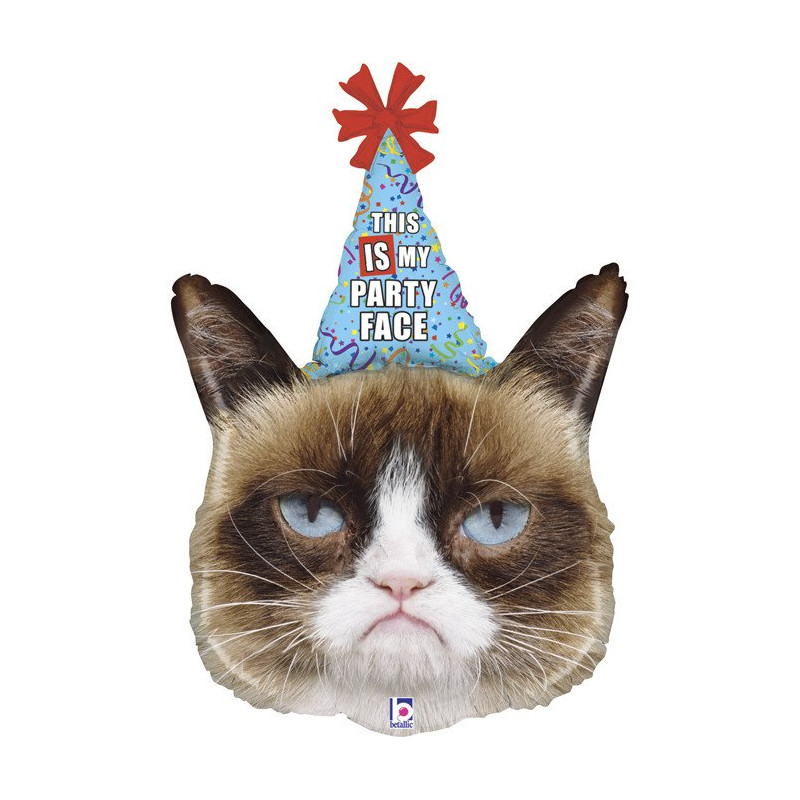 Balon urodzinowy "Grumpy Cat" - Party Face - 91 cm